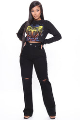 Caught In A Fantasy Distressed Boyfriend Jeans - Black Ins Street